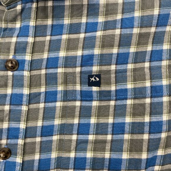 FISH HIPPIE Rumfront Collection Button Shirt Mens L Blue/Gray Plaid Preppy L/S - Picture 4 of 9